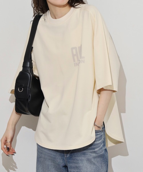 tシャツ hunch ミニ裏毛ロゴプリント５分袖Tシャツ レディース Anytime Songs tシャツ 16/TC 天竺リンガープリントTシャツ(LUCK