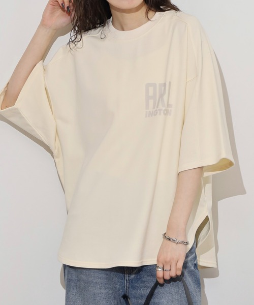tシャツ hunch ミニ裏毛ロゴプリント５分袖Tシャツ レディース hunch tシャツ ミニ裏毛ロゴプリント5分袖Tシャツ レディース