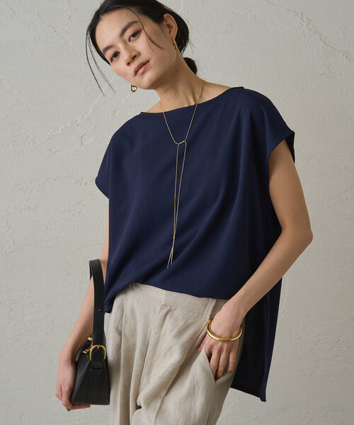 Loungedress バイカラーフレンチブラウス