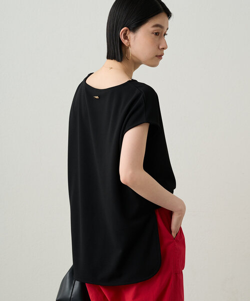 【新品未使用】LOUNGEDRESS カットジョーゼットフレンチブラウス　黒 Loungedress ブラウス シャツ カットジョーゼットフレンチ