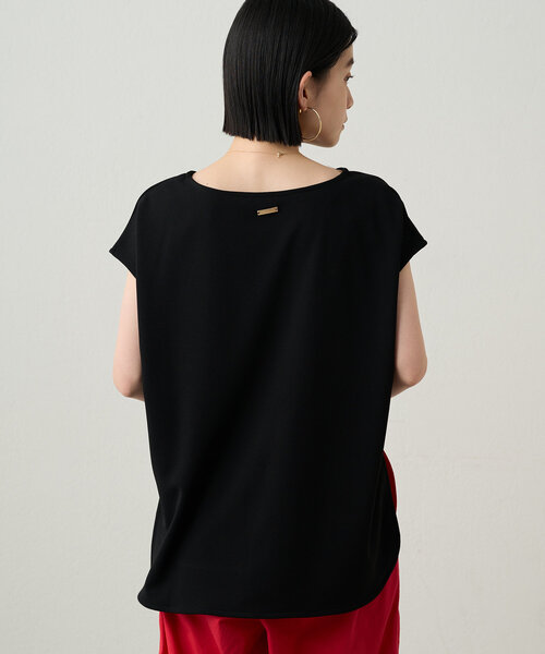 【新品未使用】LOUNGEDRESS カットジョーゼットフレンチブラウス　黒 Loungedress ブラウス シャツ カットジョーゼットフレンチ