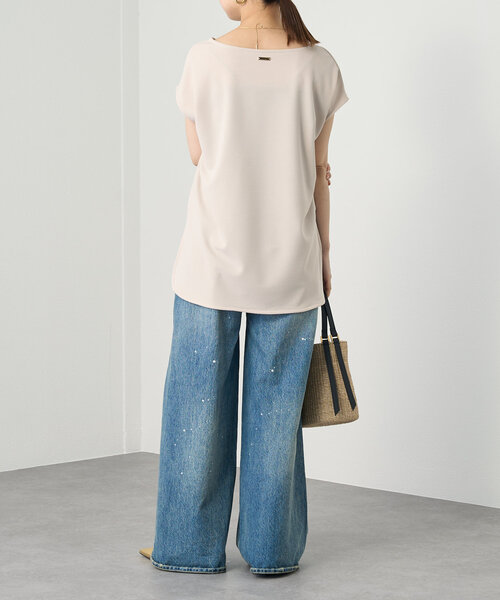 【新品未使用】LOUNGEDRESS カットジョーゼットフレンチブラウス　黒 Loungedress ブラウス シャツ カットジョーゼットフレンチ