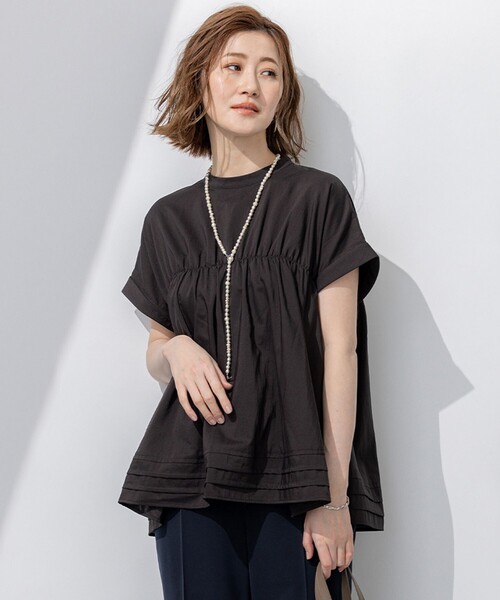 23区 ブラウス シャツ 「撥水加工/洗える」シアーナイロンツイル