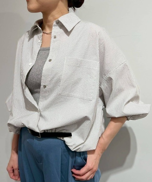 human woman（ヒューマンウーマン） ブラウス シャツ サッカーブラウス