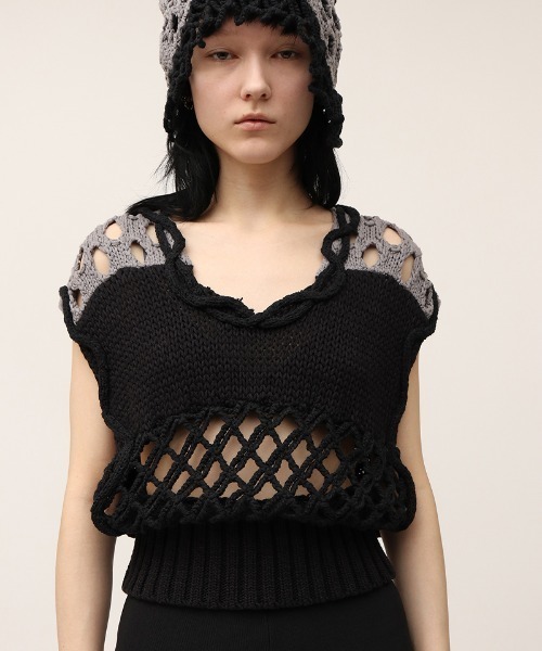 トップス LEINWANDE 26ss Mix Yarn Crochet Top leinwande（ラインヴァンド） ニット セーター 「leinwande」26SS新作