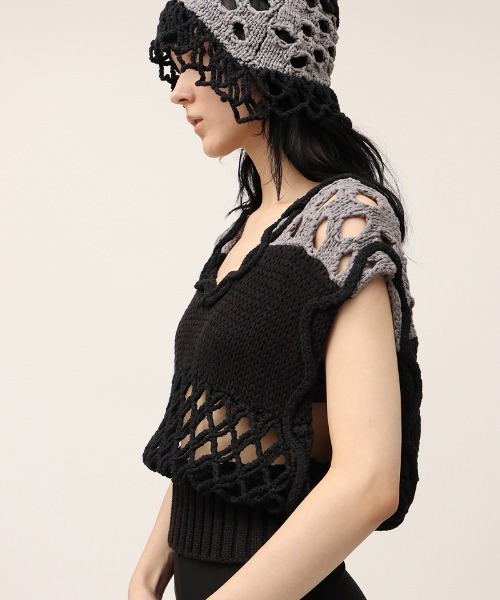 LEINWANDE パッチワーク ニット セーター LEINWANDE Hand Knitted Patchwork Cardigan ラインヴァンド ハンド