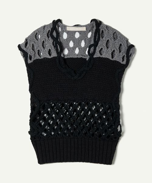 leinwande（ラインヴァンド） ニット セーター Mix Yarn Crochet Top