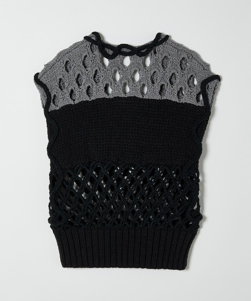 ゲリラ値引き中★leinwande Mix Yarn Crochet Top美品 leinwande（ラインヴァンド） ニット セーター 「leinwande」26SS新作