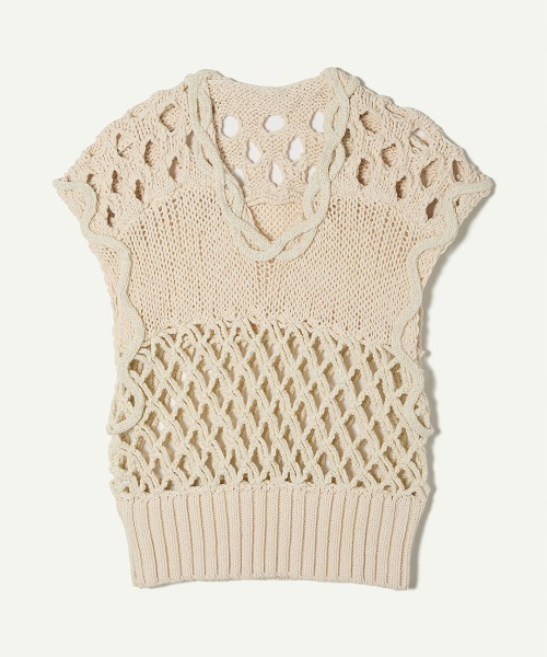 トップス LEINWANDE 26ss Mix Yarn Crochet Top leinwande（ラインヴァンド） ニット セーター 「leinwande」26SS新作