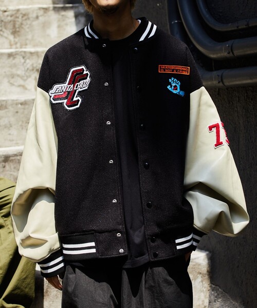 SANTA CRUZ スタジャン ブラック FREAK'S STORE（フリークスストア） 「SANTA CRUZ」スタジャン MEDIUM