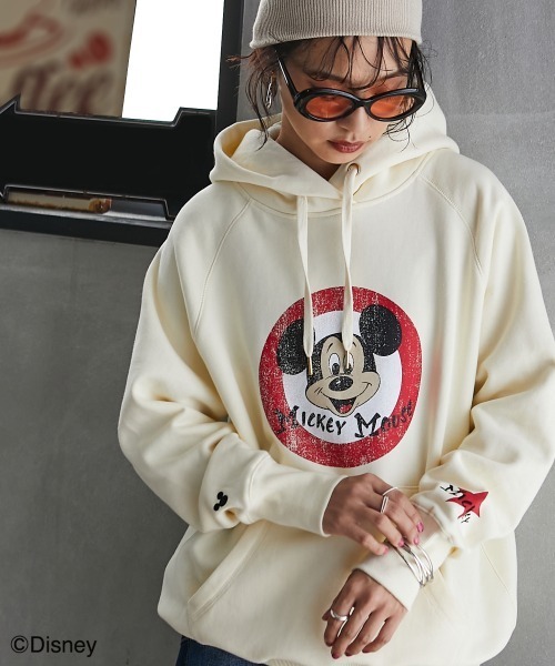 「Disney」 プルオーバーパーカー LL アイボリー レディース