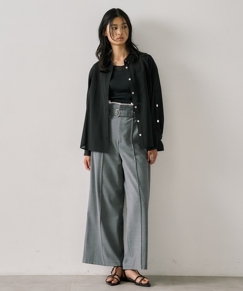 トップス yuuchan UNITED TOKYO ブラウス シャツ 2WAYスリーブシアーシャツ