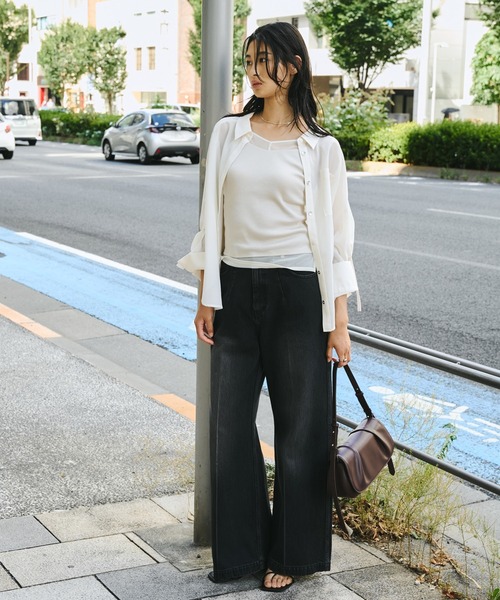 UNITED TOKYO ブラウス シャツ 2WAYスリーブシアーシャツ