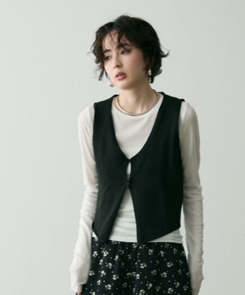 ベスト ジレ MIDIUMISOLID for Ladies アラウンド2WAYニットベスト レディース MIDIUMISOLID ベスト ジレ for Ladies アラウンド2WAYニット