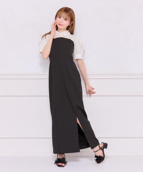 apres jour ショートボレロブラウス ダブルリボンキャミワンピース SET着用可能】ダブルリボンキャミワンピース（ワンピース