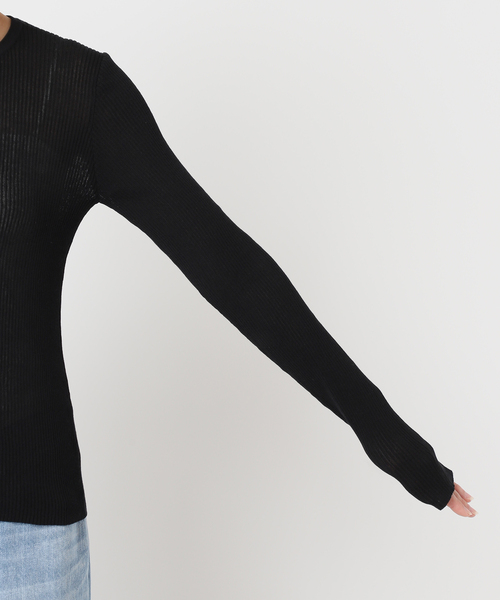 plage whisper rib カーディガン　ブラック plage whisper rib カーディガン ブラック プラージュ Plage