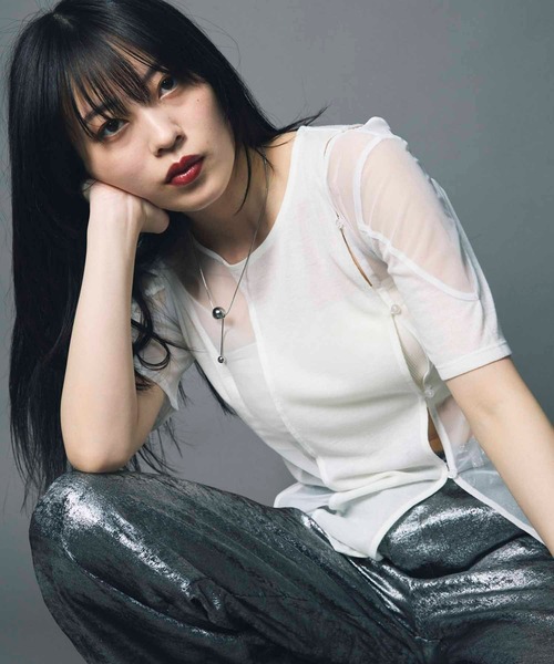 tシャツ 「led.tokyo」SHEER DOCKING TEE/シアードッキングTシャツ レディース セール】【led.tokyo】SHEER DOCKING TEE/シアードッキングT