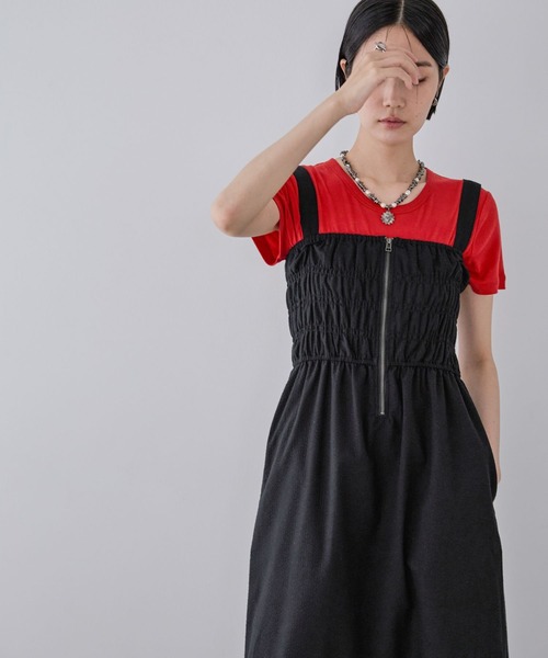 フロントZIPシャーリングワンピース※今期新作 JEANASIS｜フロントZIPシャーリングワンピース | Rakuten