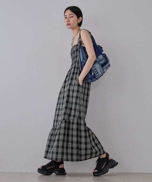 JEANASIS ジャンパースカート フロントZIPシャーリング