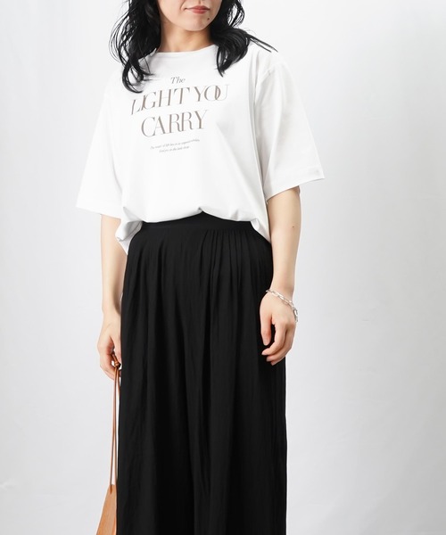 tシャツ LC/LLL シルケットロゴカットソー レディース セール】LC/LLL フェイス刺繍Tシャツ（Tシャツ/カットソー