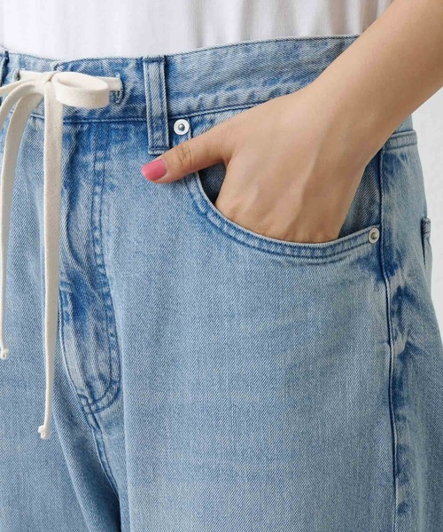 Whim Gazette デニムパンツ レディース 日本製 ワイド サイズ38 Whim Gazette ジーンズ デニム デニムパンツ ドロストデニム