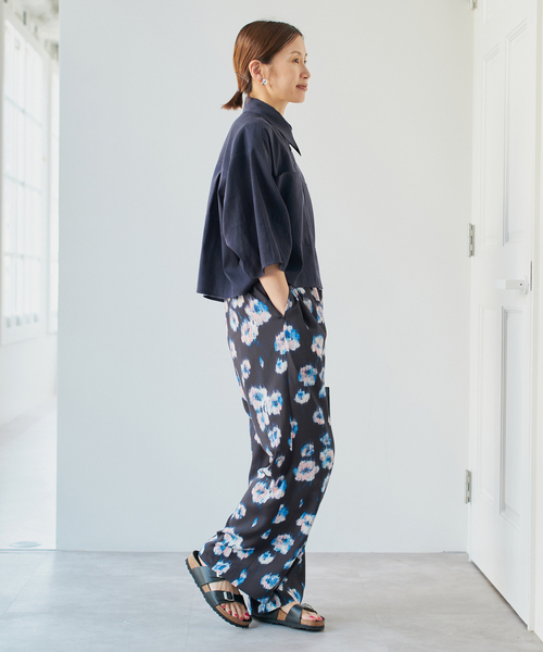 新品　IENA リネンミックスクロップドシャツ　ナチュラル