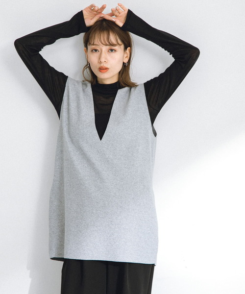 センソユニコ　ポワンリーニュ　センソ　中古　リサイクル　レディース　トップス　ベスト　ノースリーブ　美品 センソユニコ t.b】ニットベスト ノースリーブ サイズ38 2753