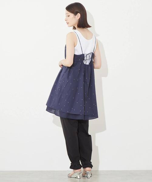 「SOFFITTO」 キャミソールワンピース FREE ネイビー レディース_画像8