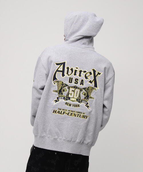 新品未使用　パーカー50 AVIREX パーカー 「50th Anniversary」GRAPHIC ZIP UP PARKA