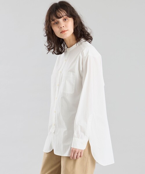 ブラウス シャツ GREY LABEL バンドカラーシャツ レディース