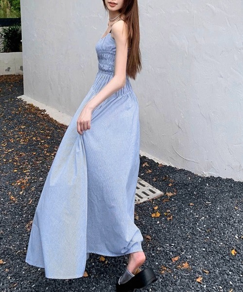 miniministore ワンピース ストライプ柄キャミワンピース 大人可愛い