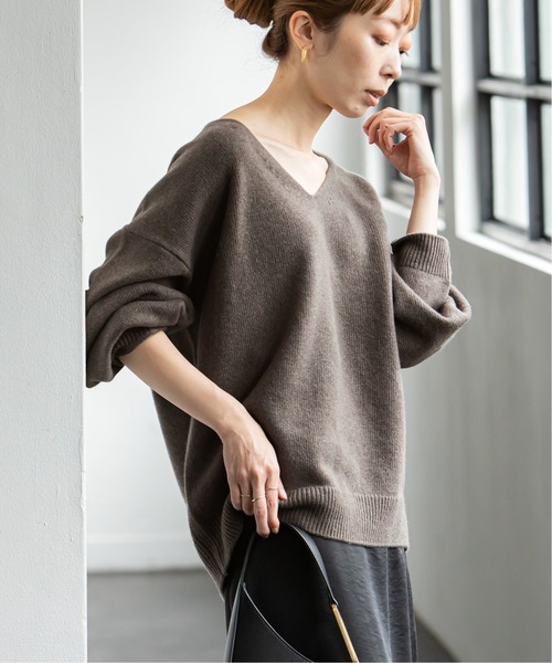 NOBLE（ノーブル） Vネックニット FREE ホワイト レディース