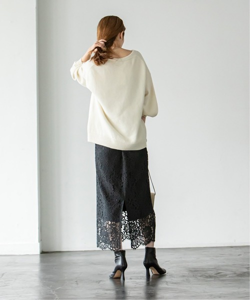 美品♡Noble ホワイト Vネックセーター 長袖 NOBLE（ノーブル） Vネックニット FREE ホワイト レディース