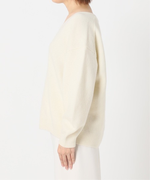 美品♡Noble ホワイト Vネックセーター 長袖 NOBLE（ノーブル） Vネックニット FREE ホワイト レディース