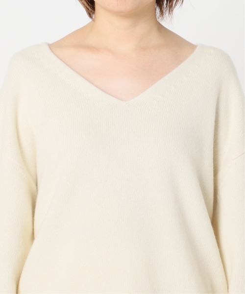 NOBLE（ノーブル） Vネックニット FREE ホワイト レディース