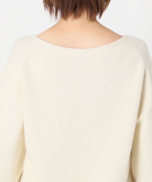 美品♡Noble ホワイト Vネックセーター 長袖 NOBLE（ノーブル） Vネックニット FREE ホワイト レディース