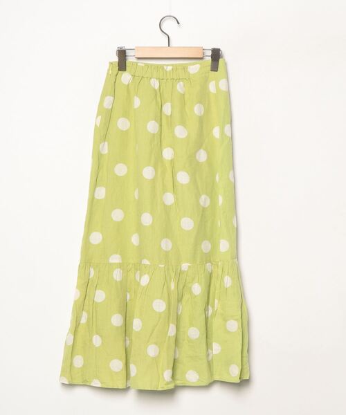 「LUANA」 ドット柄ロングスカート - グリーン レディース_画像2