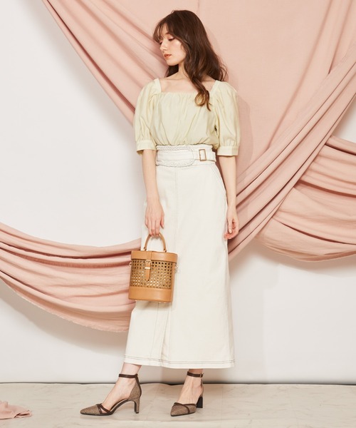 「NOELA」 半袖ブラウス フリー オフホワイト レディース_画像7