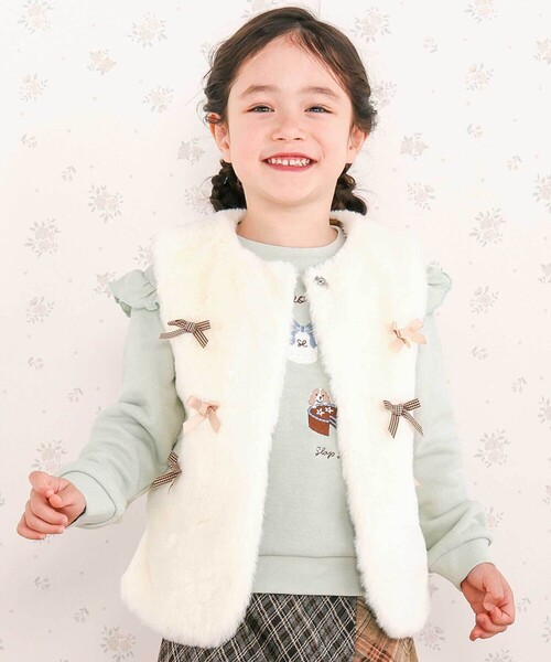 SLAP SLIP（スラップスリップ） ベスト リボン付きワンスナップボア