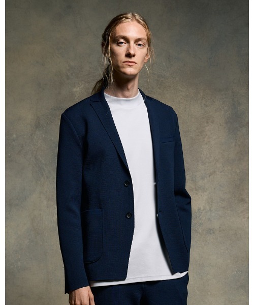 ジャケット テーラードジャケット function knit jacket (jacquard check) メンズの画像