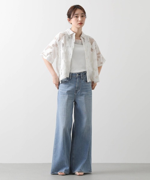 「Torrazzo Donna」 半袖ブラウス FREE オフホワイト レディース_画像6