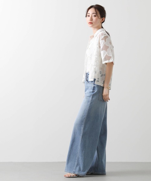 「Torrazzo Donna」 半袖ブラウス FREE オフホワイト レディース_画像7