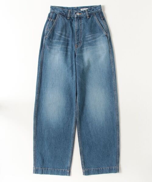 ワイドパンツ ジーンズ デニム デニムパンツ 13.5oz カーブラインデニムパンツ レディースの画像