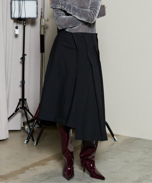 MAISON SPECIAL（メゾンスペシャル） スカート Asymmetry Tucked Midi