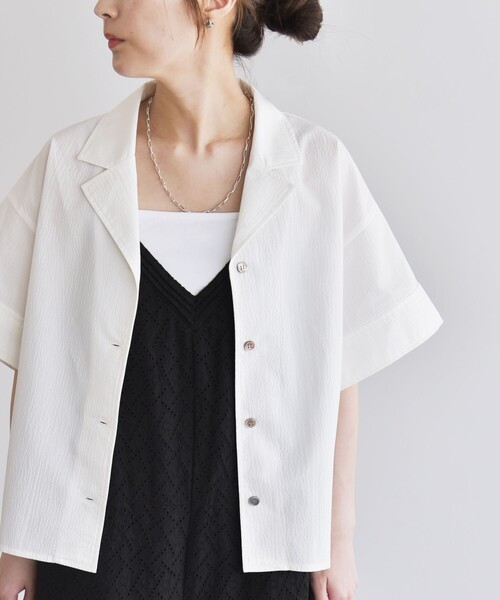 「quaranciel」 半袖シャツ ONE SIZE オフホワイト レディース_画像5