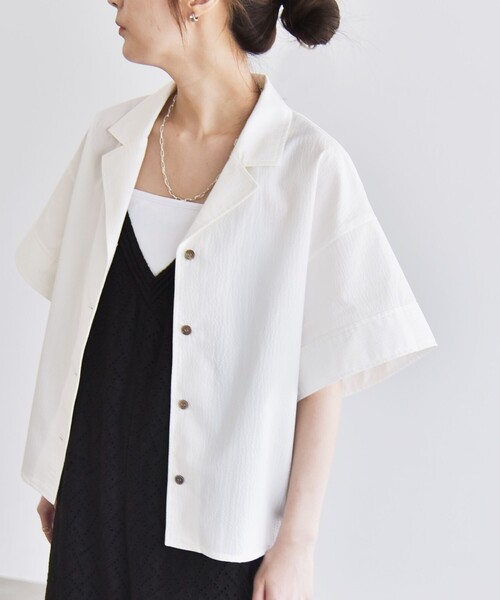 「quaranciel」 半袖シャツ ONE SIZE オフホワイト レディース_画像6