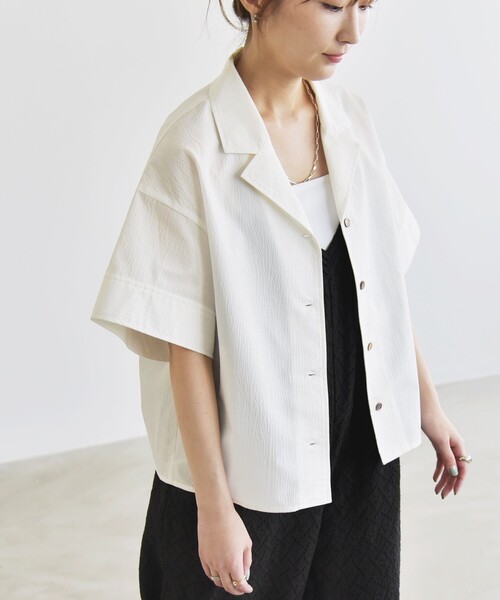 「quaranciel」 半袖シャツ ONE SIZE オフホワイト レディース_画像9
