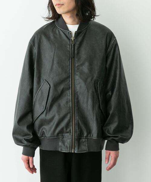 アーミーツイル ブラックレザージャケット ARMY TWILL（アーミーツイル） メンズ レザージャケット ヴィーガン