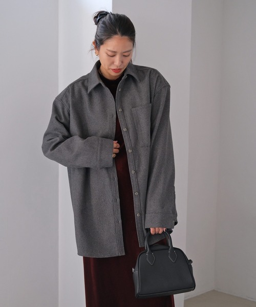 AKTE（アクテ） ブラウス シャツ ショルダーパッドオーバーシャツ 
