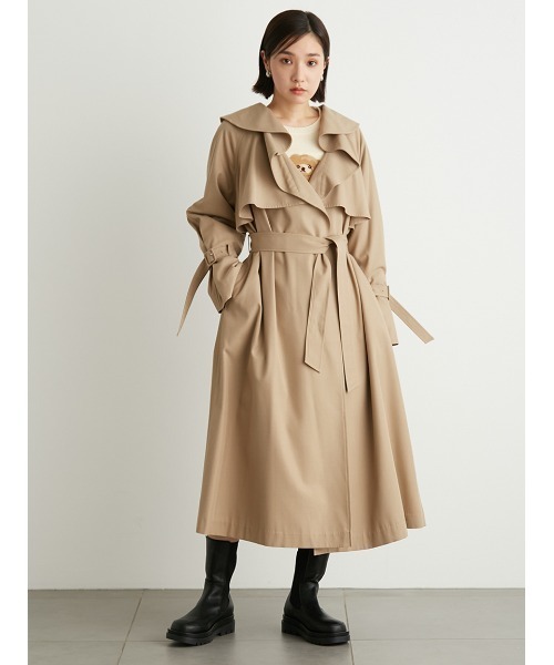 「LILY BROWN」 トレンチコート FREE カーキ レディース_画像6